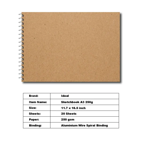 Sketch Book - A3 Size - 250g Paper - For Acrylic & Watercolor - D4 - Image 2