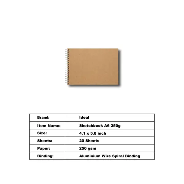 Sketch Book - A6 Size - 250g Paper - For Acrylic & Watercolor - D1 - Image 2